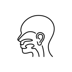 Otolaryngology color line icon. Human diseases.