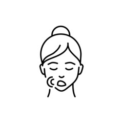 Snore color line icon. Human diseases.