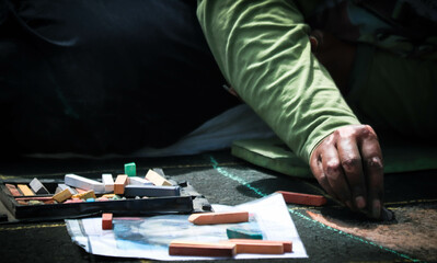 Chalk painting artists