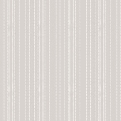 Seamless French country kitchen stripe fabric pattern print. Grey white vertical striped background. Batik dye provence style rustic woven cottagecore textile.  - obrazy, fototapety, plakaty