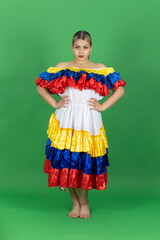 Colombian woman with cumbia costume