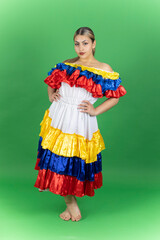 Colombian woman with cumbia costume