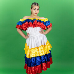 Colombian woman with cumbia costume