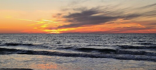 Sunrise Over the Ocean at the Gulf Coastline