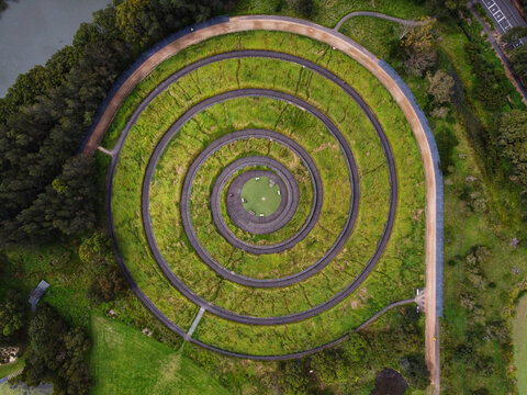 Aerial View Of Bay Marker At Sydney Olympic Park