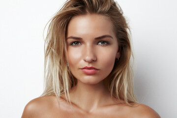 Fototapeta premium Shes got a raw sensuality. Cropped head and shoulders portrait of a sensual young blonde woman.
