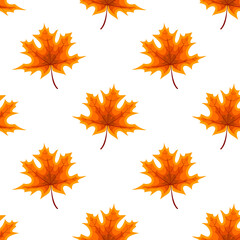 Obraz premium Abstract Illustration Autumn Background with Falling Autumn Leaves. Seamless pattern.