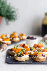 butternut squash goat cheese crostini