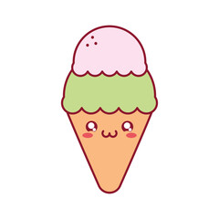 smiling kawaii ice cream