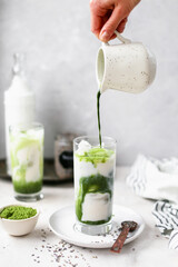 iced lavender matcha latte