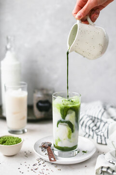 iced lavender matcha latte