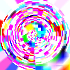 Blurry pixel art background.