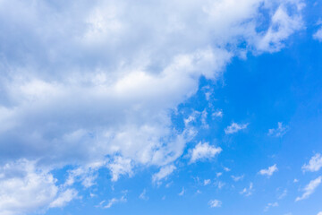 Background material of sun flare and refreshing blue sky and clouds_wide_02