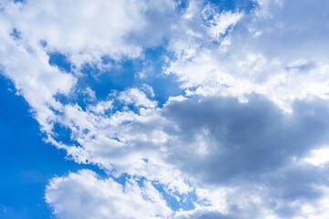 Fototapeta premium Background material of sun flare and refreshing blue sky and clouds_wide_15