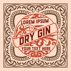 Whiskey label with old frames