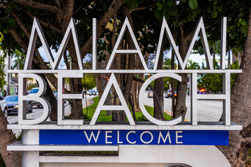 Miami Beach Welcome sign at South Beach