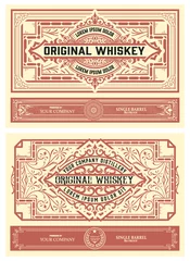 Poster Vintage labels Set van 2 vintage etiketten om in te pakken