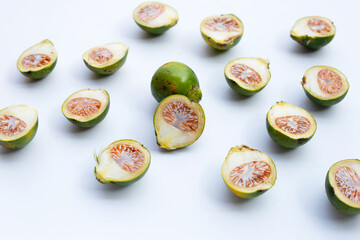 Betel nut on white background.