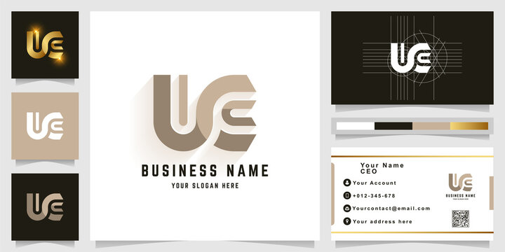 Letter UC or NE monogram logo