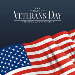 USA Veterans Day Poster. Illustration.