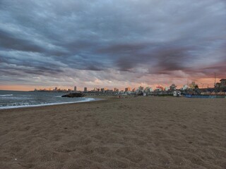 sunset over the city