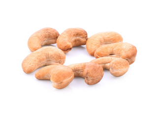 Roasted cashew nut isolated on white background