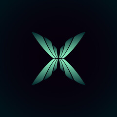 Modern letter X wings logo design illustration