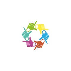 Community hand, adoption logo icon illustration