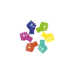 Community hand, adoption logo icon illustration