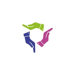 Community hand, adoption logo icon illustration