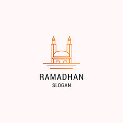 Ramadhan logo icon flat design template 