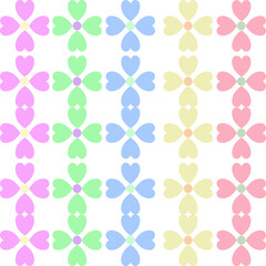 Pastel flowers arranged in a pattern that is a vector illustration style.