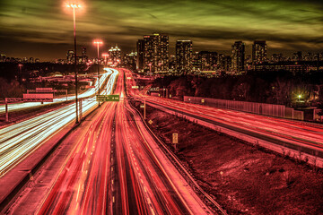 Toronto 401 at Evening Rush Hour