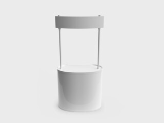 Event Desk Booth 3D Illustration Mockup Scene