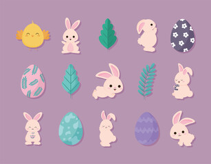 easter animals and eggs