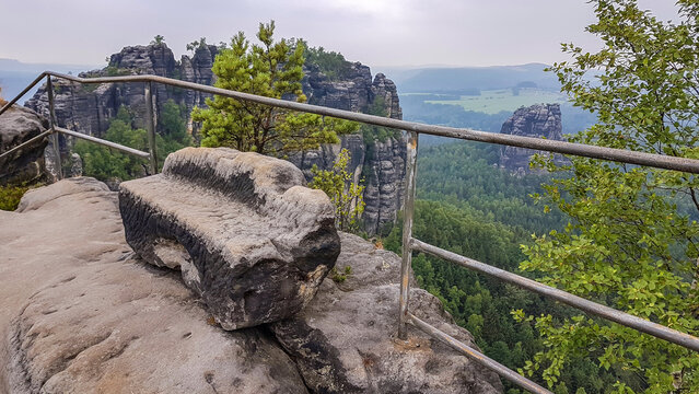 Vantage point on top of the Schrammsteine rocks, Saxony, Germany
