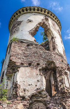 Remains of Poninski Family Polish castle in former town of Chervonohorod - Chervone, Ukraine