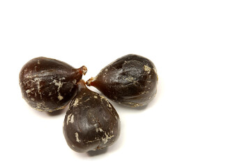 Mexican candy, Crystallized fruit, typical Mexican crystallized fig candy on white background with space for text