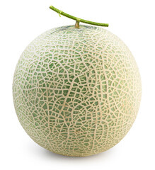 Sweet Green melons isolated on white background, Melon or cantaloupe isolated on white background With clipping path. - obrazy, fototapety, plakaty