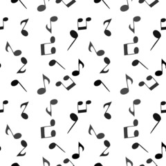 Soaring musical notes. seamless pattern Illustration.