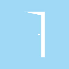 door icon vector symbol illustration on blue background