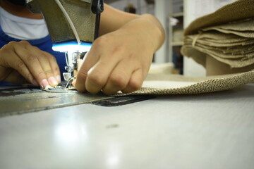 Hat fabric sewing machine