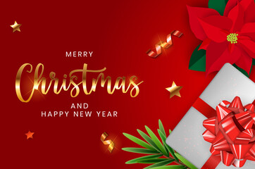 Holiday New Year and Merry Christmas Background Illustration