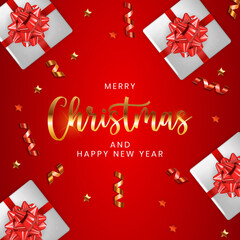 Holiday New Year and Merry Christmas Background Illustration
