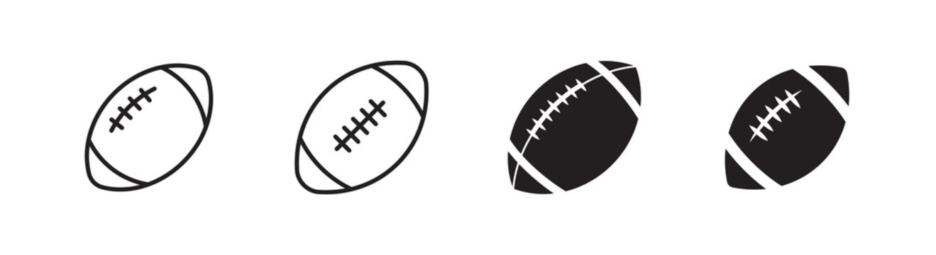 Foootball icon design, outlined and flat glyph style