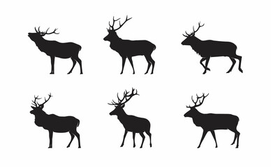 red deer silhouettes. vector illustration eps 10