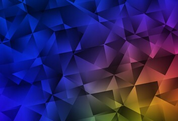 Fototapeta premium Dark Blue, Yellow vector polygon abstract backdrop.