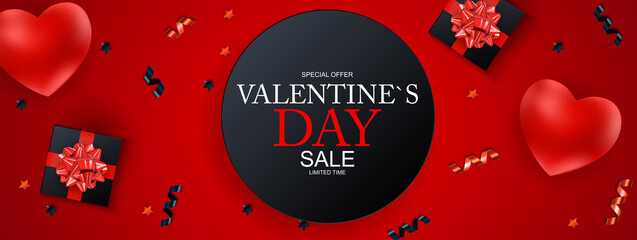 Happy Valentines Day Sale Background, poster, card, invitation. Illustration
