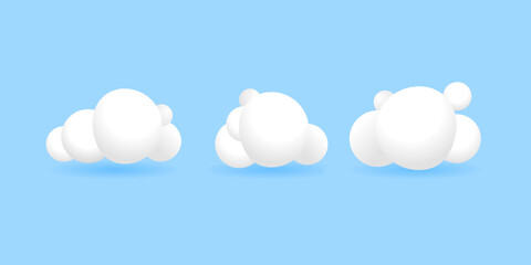 3d clouds set isolated on a blue background. vector illustration