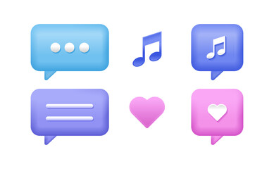 Chat bubble designs icon. Talk icons colorful. Creative 3D vector illustration